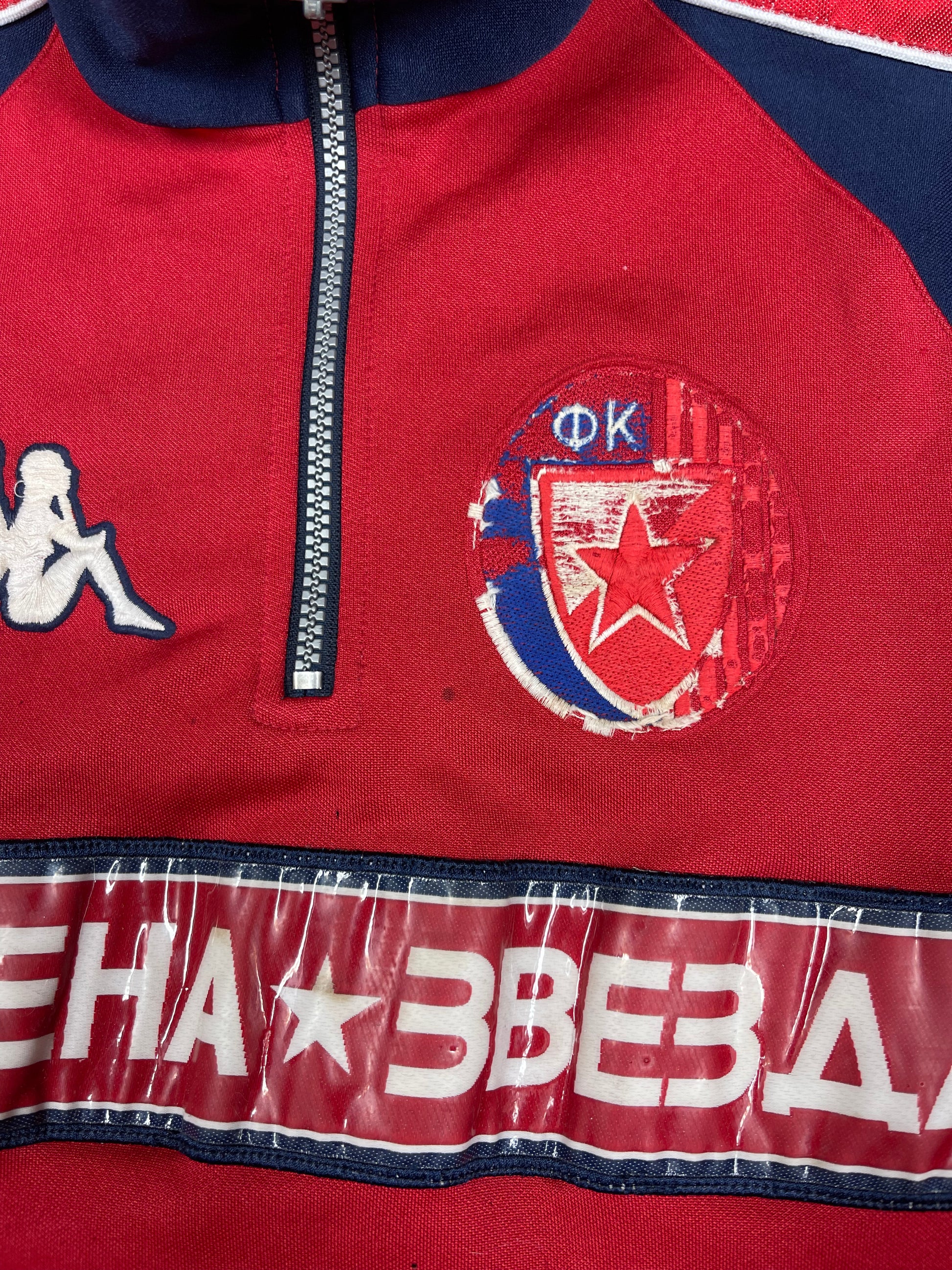 Vintage 90's FK Crvena Zvezda Red Star Belgrade Kappa Sweatshirt Size XL Red Polyester