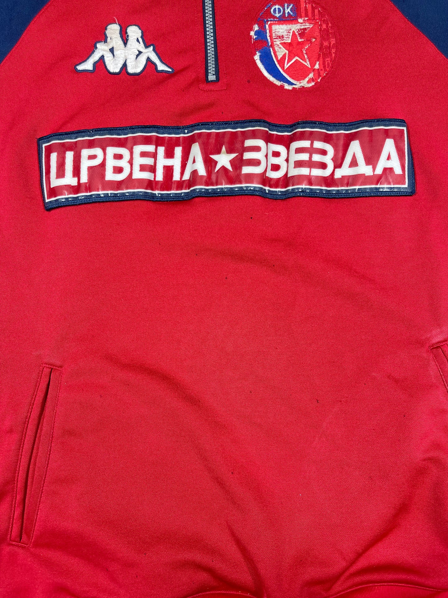Vintage 90's FK Crvena Zvezda Red Star Belgrade Kappa Sweatshirt Size XL Red Polyester