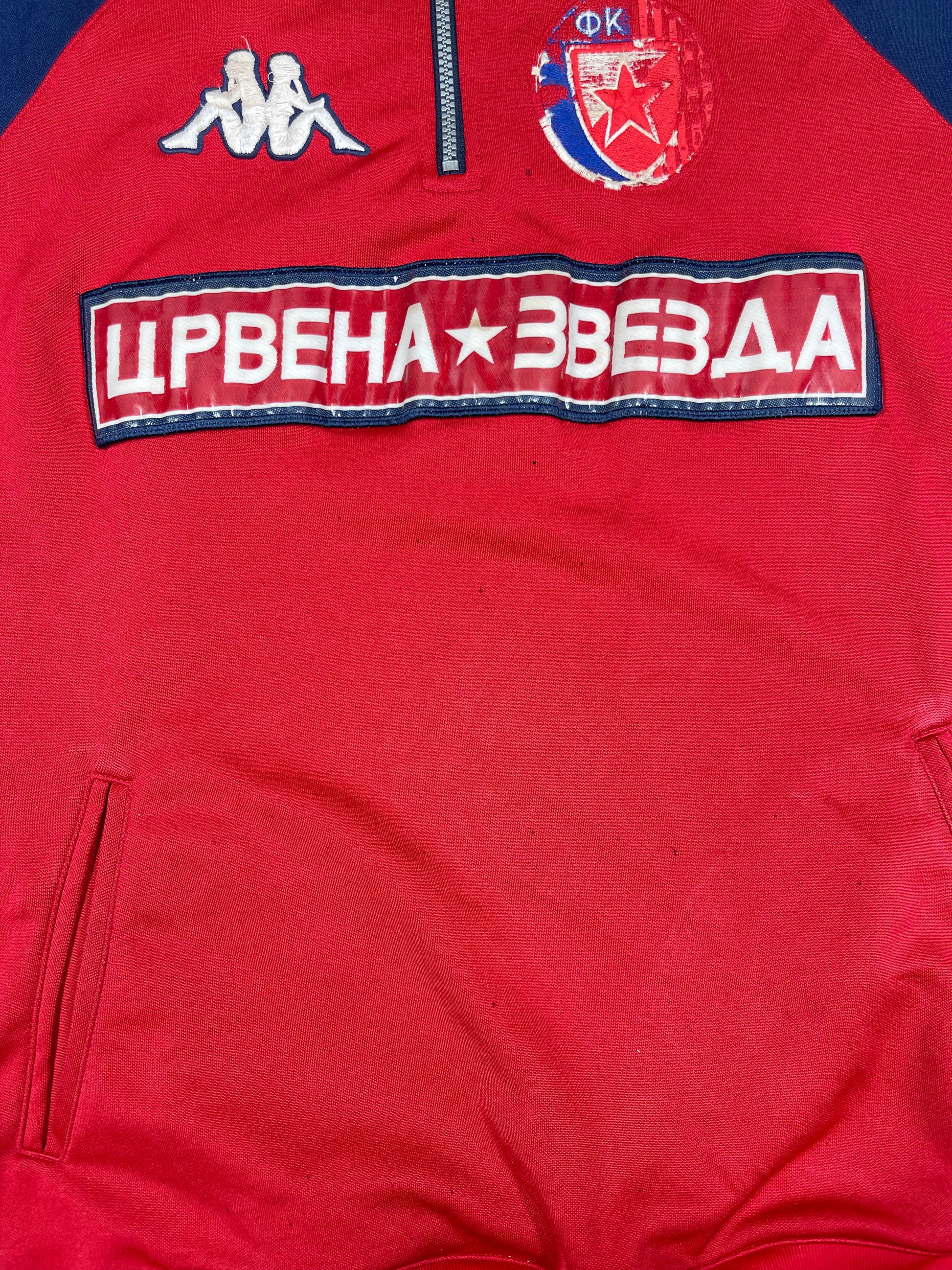 Vintage 90's FK Crvena Zvezda Red Star Belgrade Kappa Sweatshirt Size XL Red Polyester