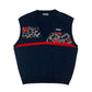 Vintage 90's Fila Tennis Vest Made in Italy Blue Abstract Pattern Size XL - XXL