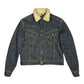 Vintage 90's Lee Denim Jeans Sherpa Lined Jacket Size S Blue