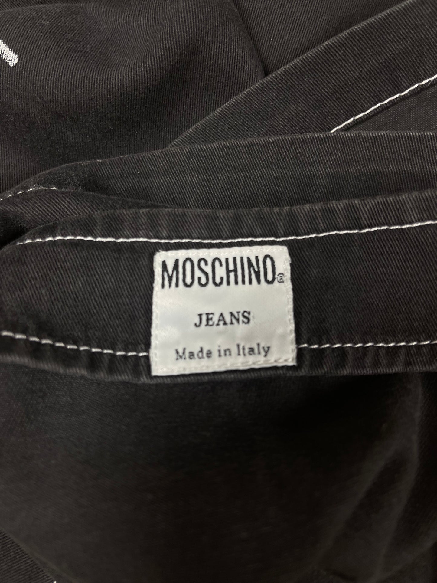 Vintage 90's Moschino Jeans Skirt Black Made in Italy Size M