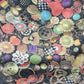 Vintage 90's Moschino Pants Trousers Made in Italy Cotton Rayon Shiny Buttons Pattern Size 29
