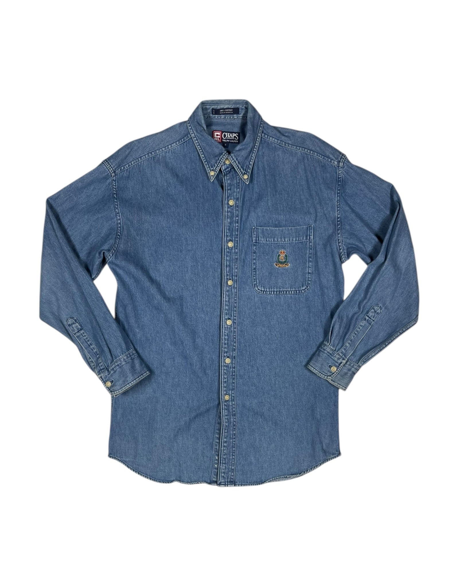 Vintage 90's Ralph Lauren Chaps Denim Shirt Size S - M