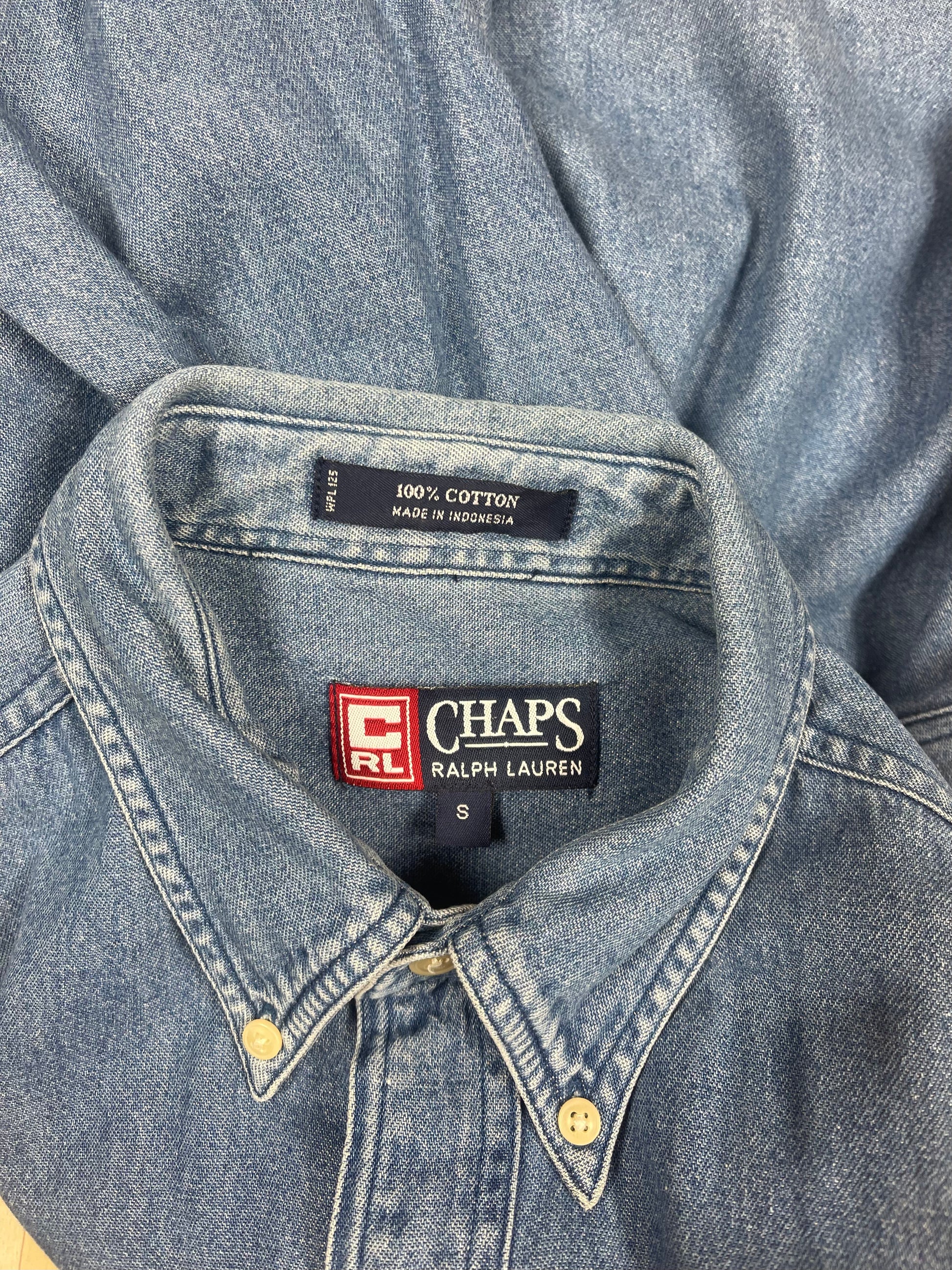 Vintage 90's Ralph Lauren Chaps Denim Shirt Size S - M Tag