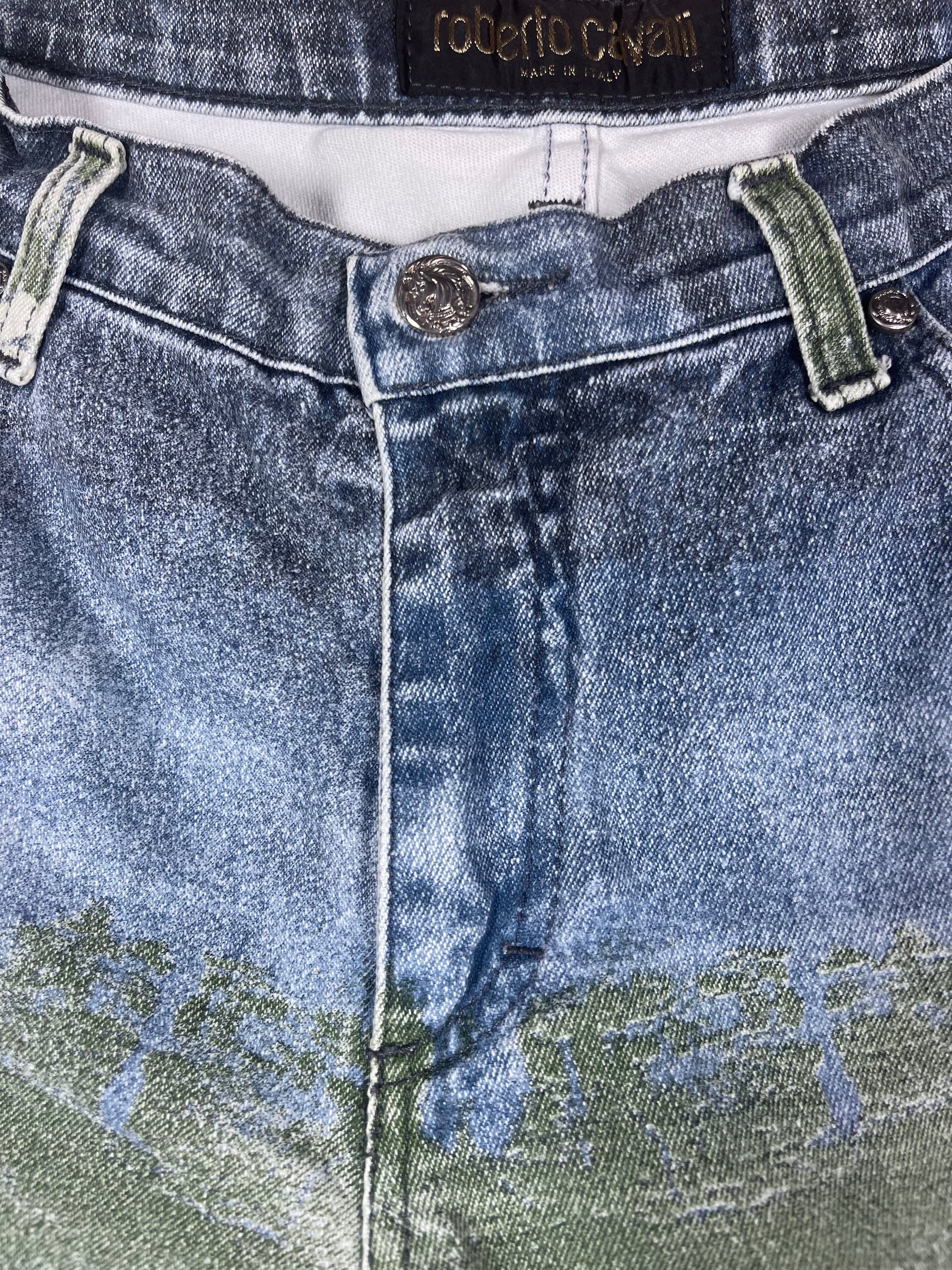 Vintage 90's Roberto Cavalli Denim Jeans Pants Trousers Made in Italy Size M-L Baggy Low Waist