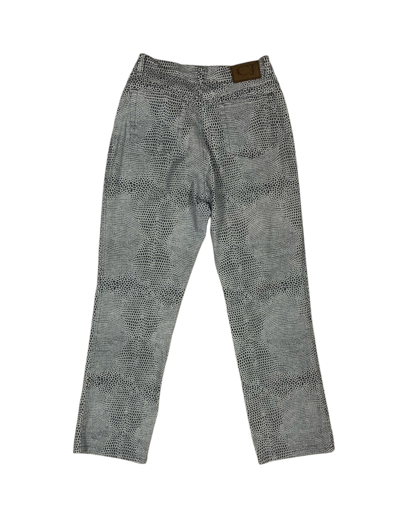 Vintage 90's Roberto Cavalli Jeans Pants Trousers Made in Italy Animal Print Size 30