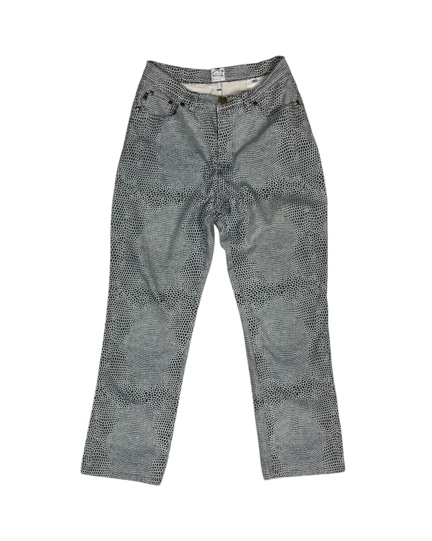 Vintage 90's Roberto Cavalli Jeans Pants Trousers Made in Italy Animal Print Size 30