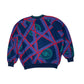 Vintage '90s Reebok Sweatshirt Crew Neck Size L Abstract Pattern Purple Red Green Black