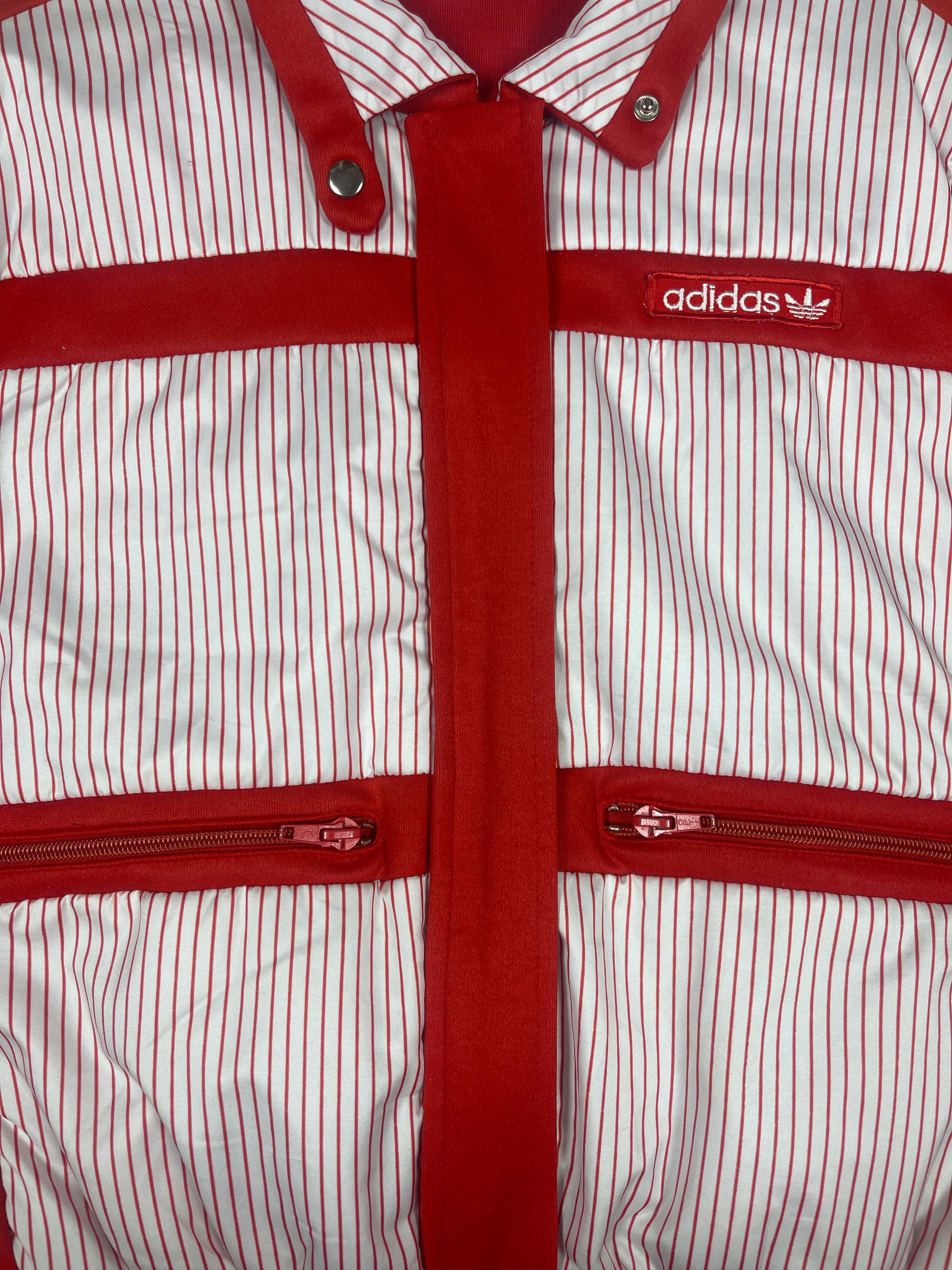 Vintage Adidas 70's 80's Track Top Jacket Red White Made in West Germany Size S-M