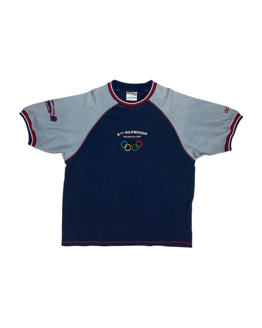 Vintage Adidas Collection Olympic Centennial T-Shirt Cotton Los Angeles 1932 X-th Olympiad Gate Check M5 Embroidered Size XL