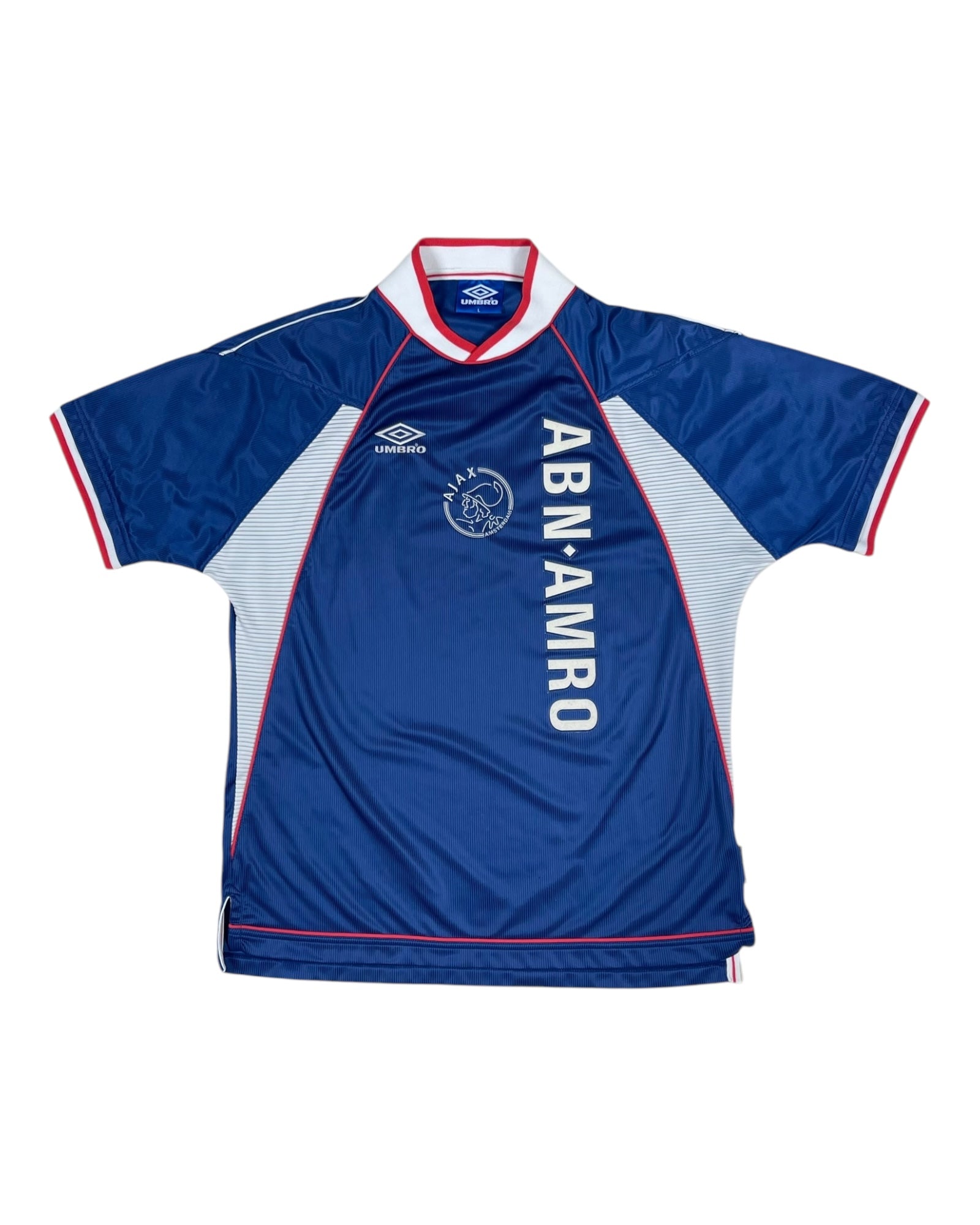 Vintage Ajax Amsterdam Umbro 1999 - 2000 Away Shirt Blue Abn Amro Size L