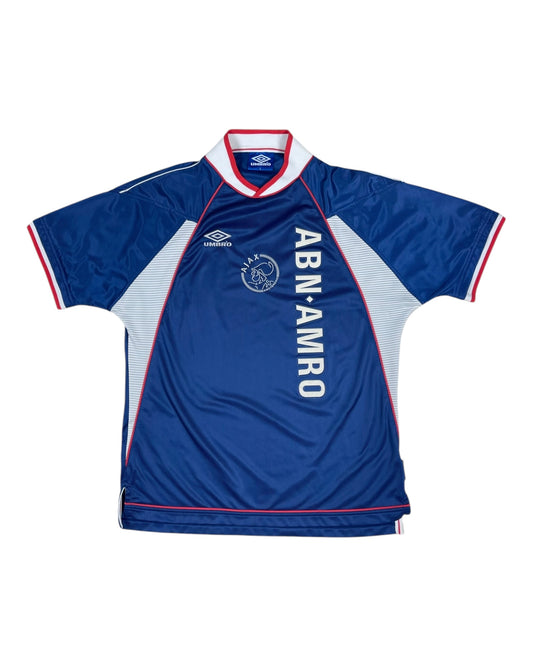Vintage Ajax Amsterdam Umbro 1999 - 2000 Away Shirt Blue Abn Amro Size L
