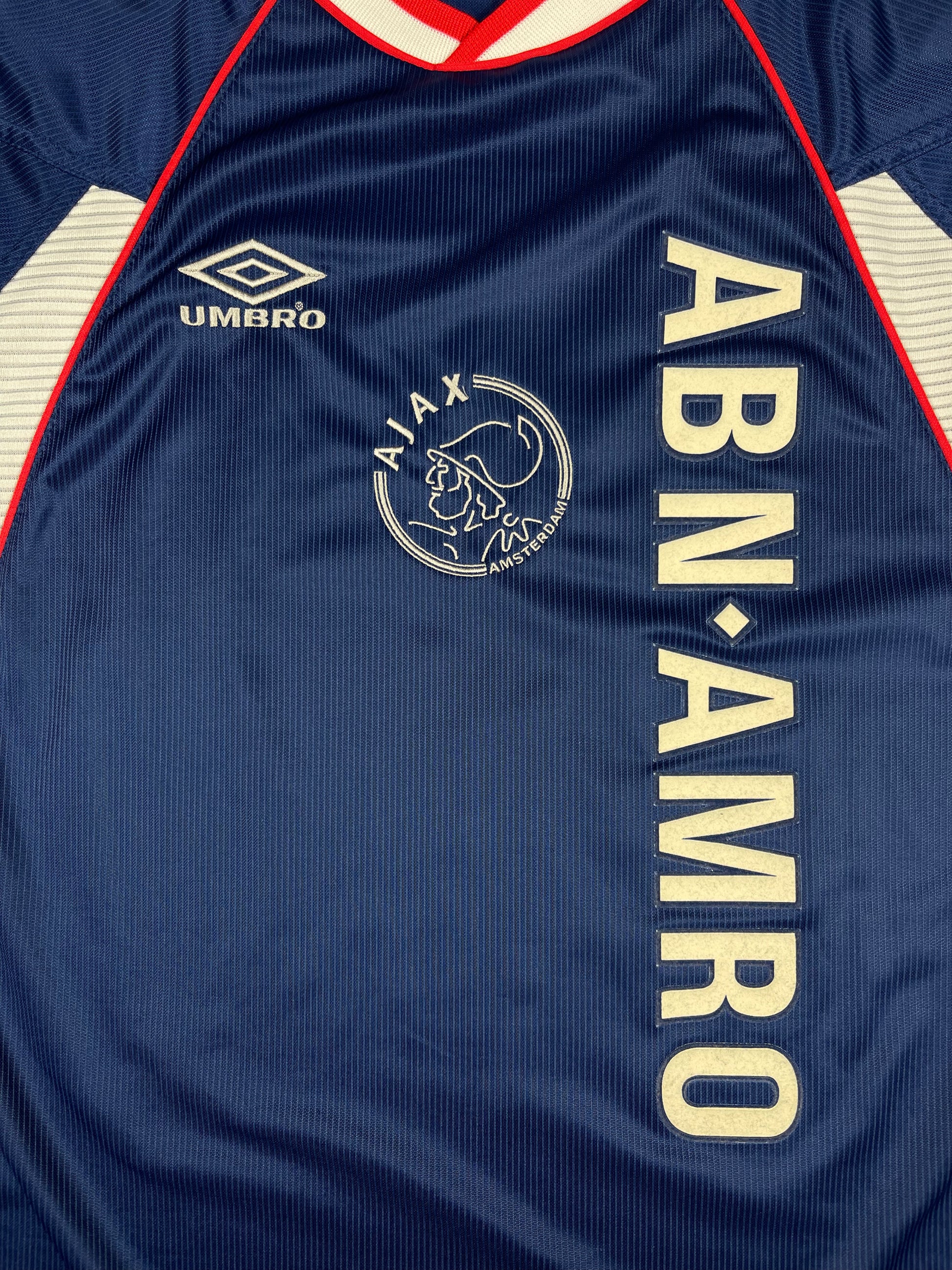 Vintage Ajax Amsterdam Umbro 1999 - 2000 Away Shirt Blue Abn Amro Size L
