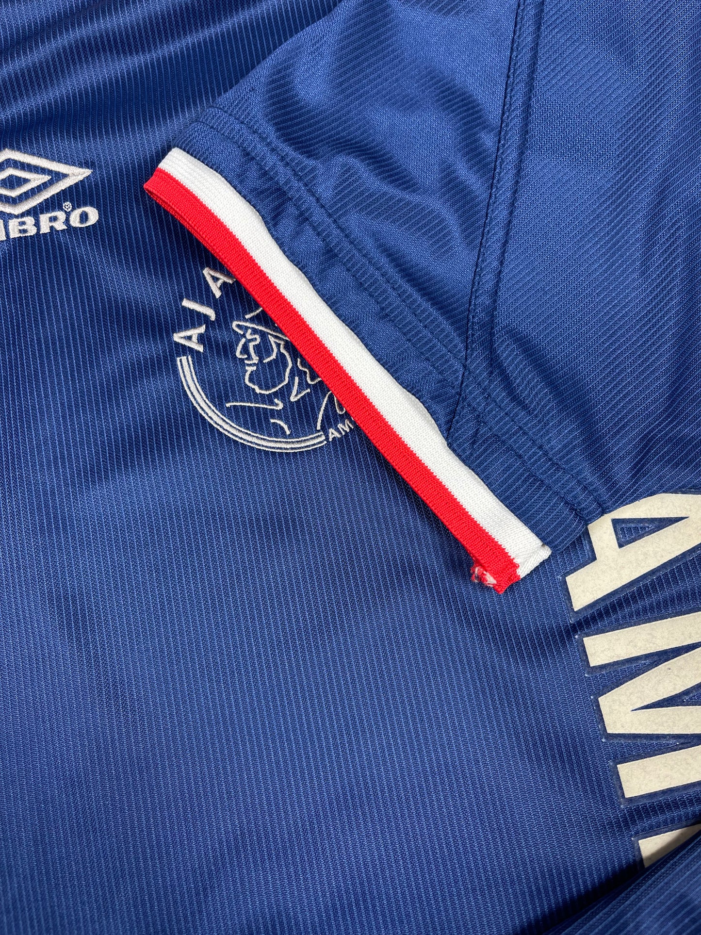 Vintage Ajax Amsterdam Umbro 1999 - 2000 Away Shirt Blue Abn Amro Size L