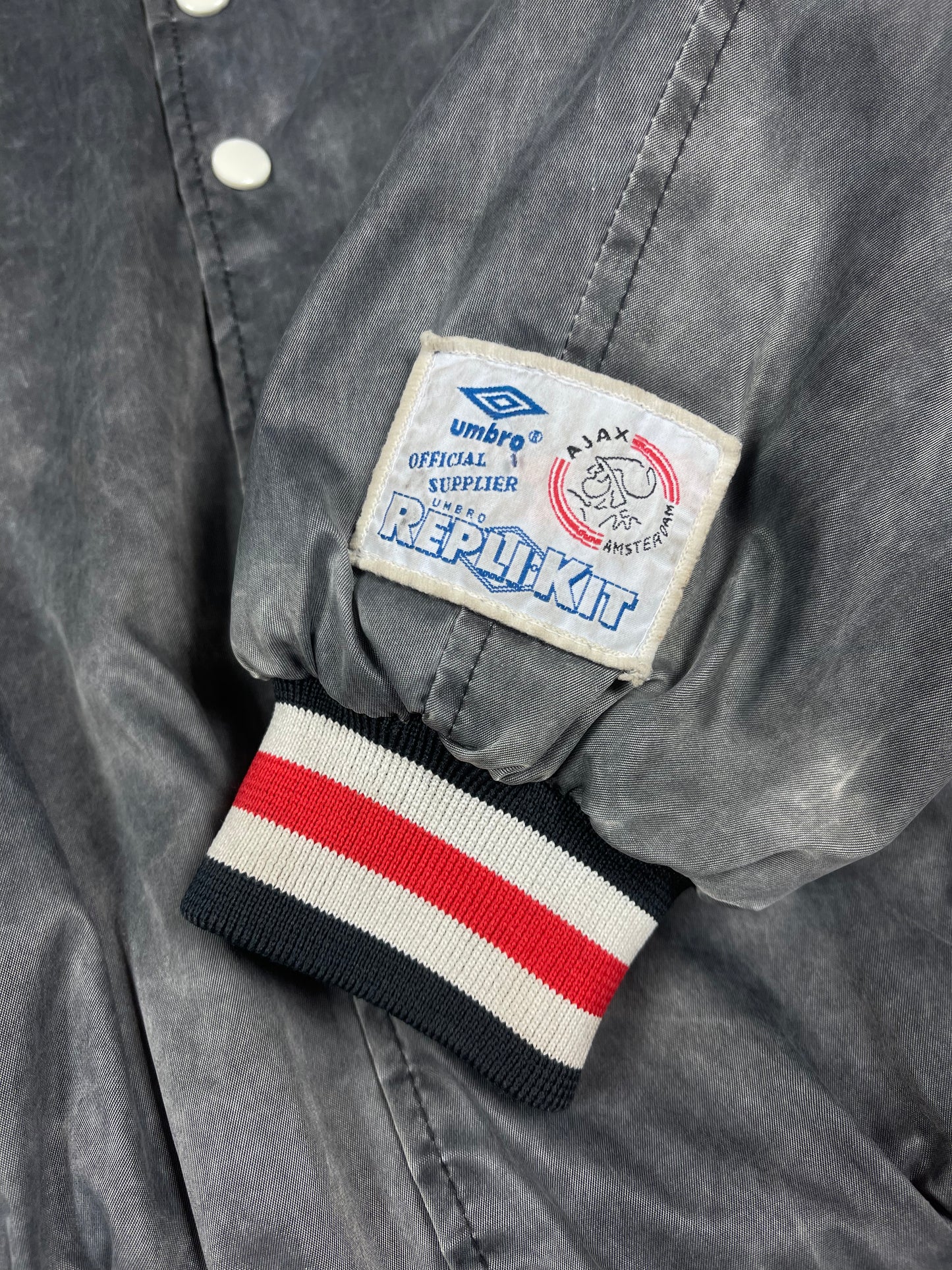 Vintage Archive Rare Grail Ajax Amsterdam Umbro Bomber Jacket 1989 - 1991 Grey Size M