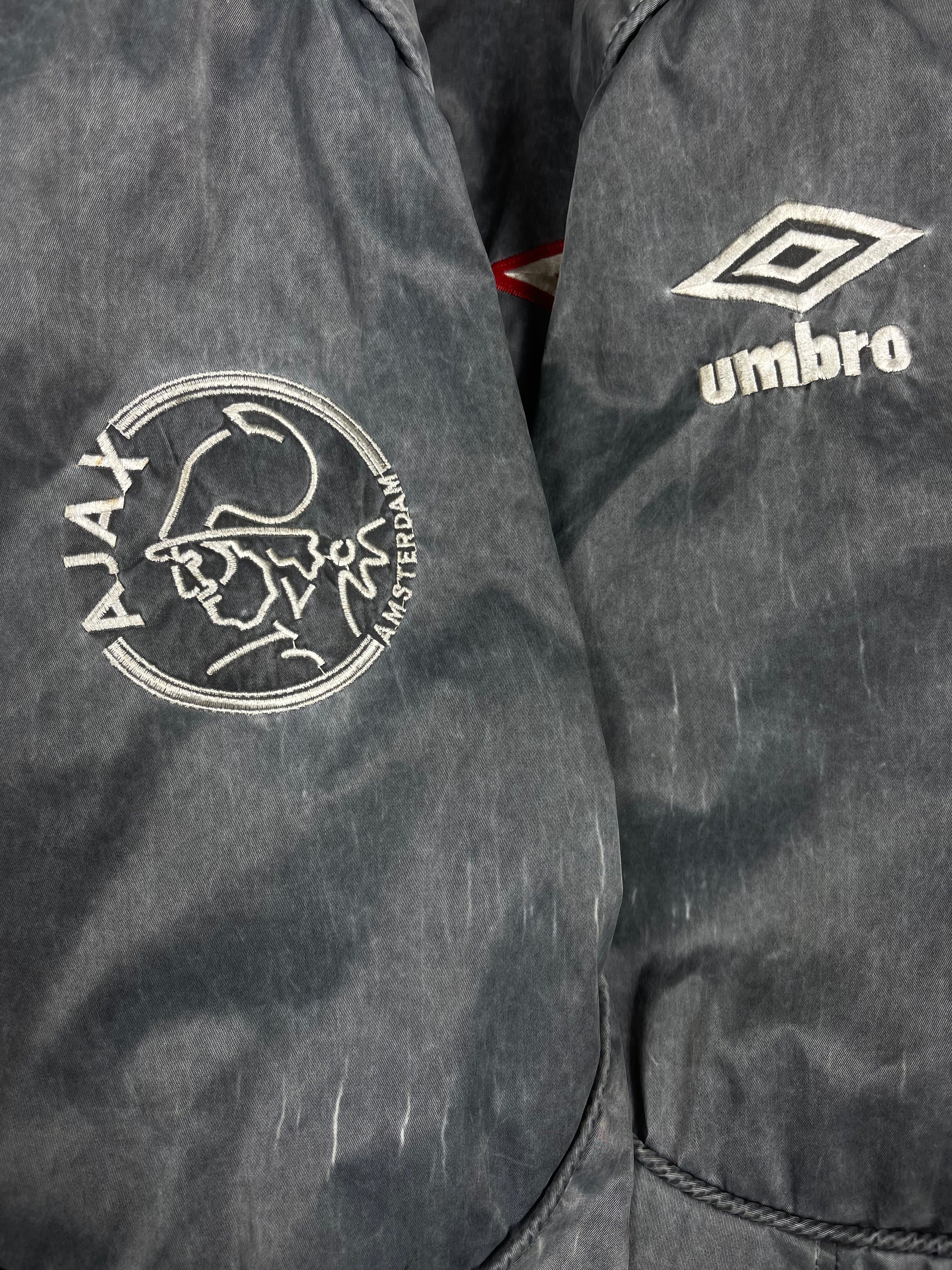Vintage Archive Rare Grail Ajax Amsterdam Umbro Bomber Jacket 1989 - 1991 Grey Size M