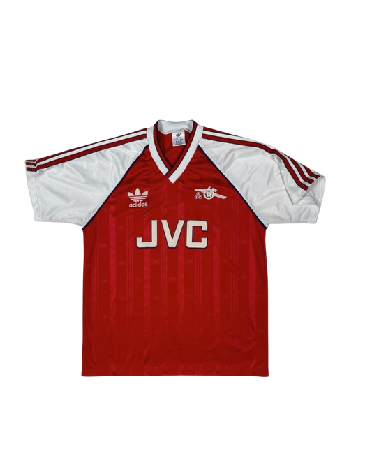 Vintage Authentic Arsenal Adidas 1988 - 1990 Home Football Shirt JVC Red White