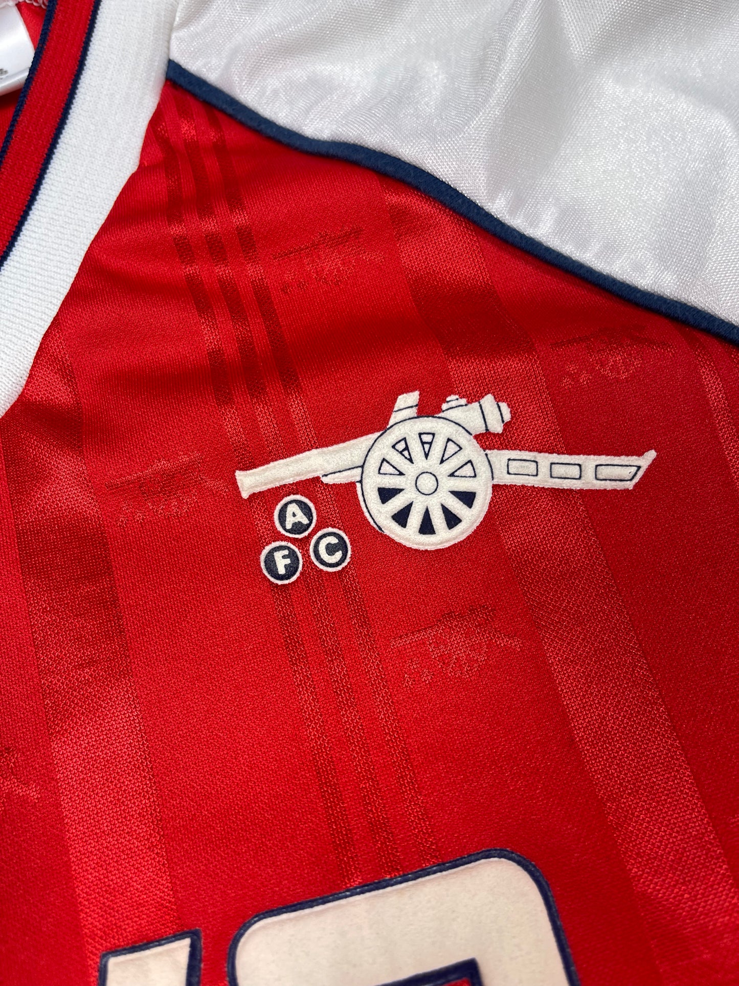 Vintage Authentic Arsenal Adidas 1988 - 1990 Home Football Shirt JVC Red White