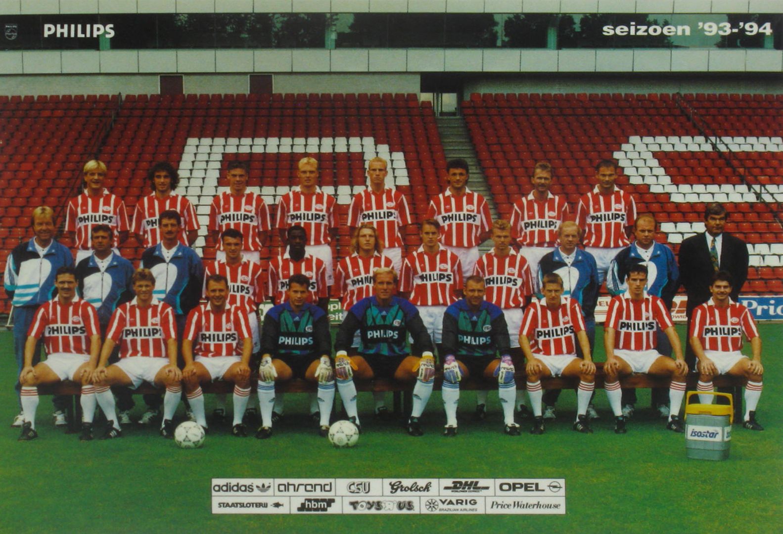 Vintage Authentic PSV Eindhoven Adidas Home Shirt 1990-1993 Philips Size XL Red White