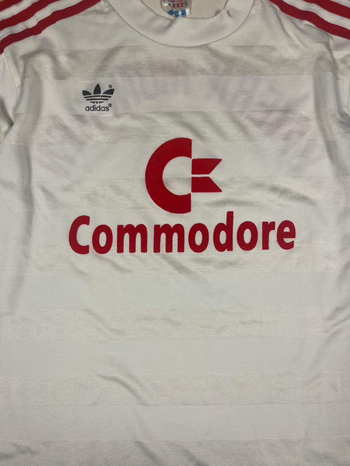 Vintage Bayern Munchen Adidas 1984 - 1986 Away Football Soccer Shirt Made in West Germany Size S  Commodore White