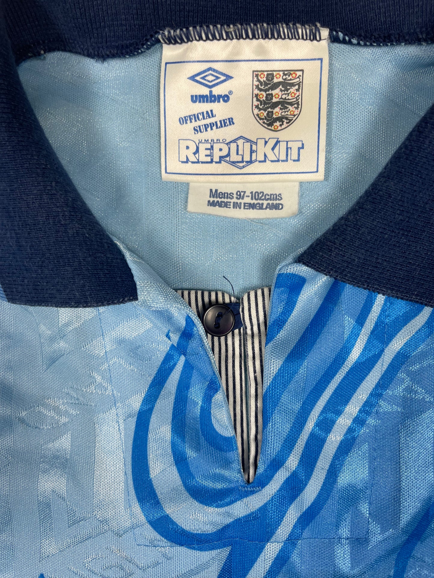 Vintage England Umbro Away Third Football Shirt 1992 - 1993 Made in England