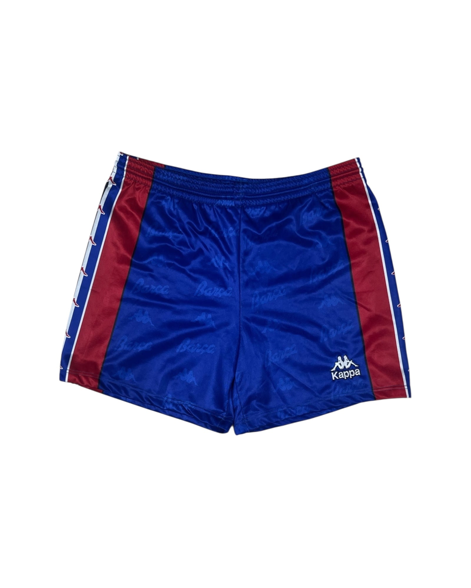 Vintage FC Barcelona Kappa 1995 - 1997 Home Shorts Red Blue Made in Italy Size L