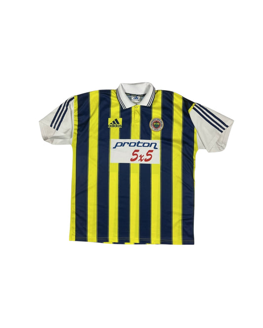 Vintage Fenerbahce Adidas 1998 - 1999 Home Football Shirt Proton 5 * 5 Yellow Blue White Size XL