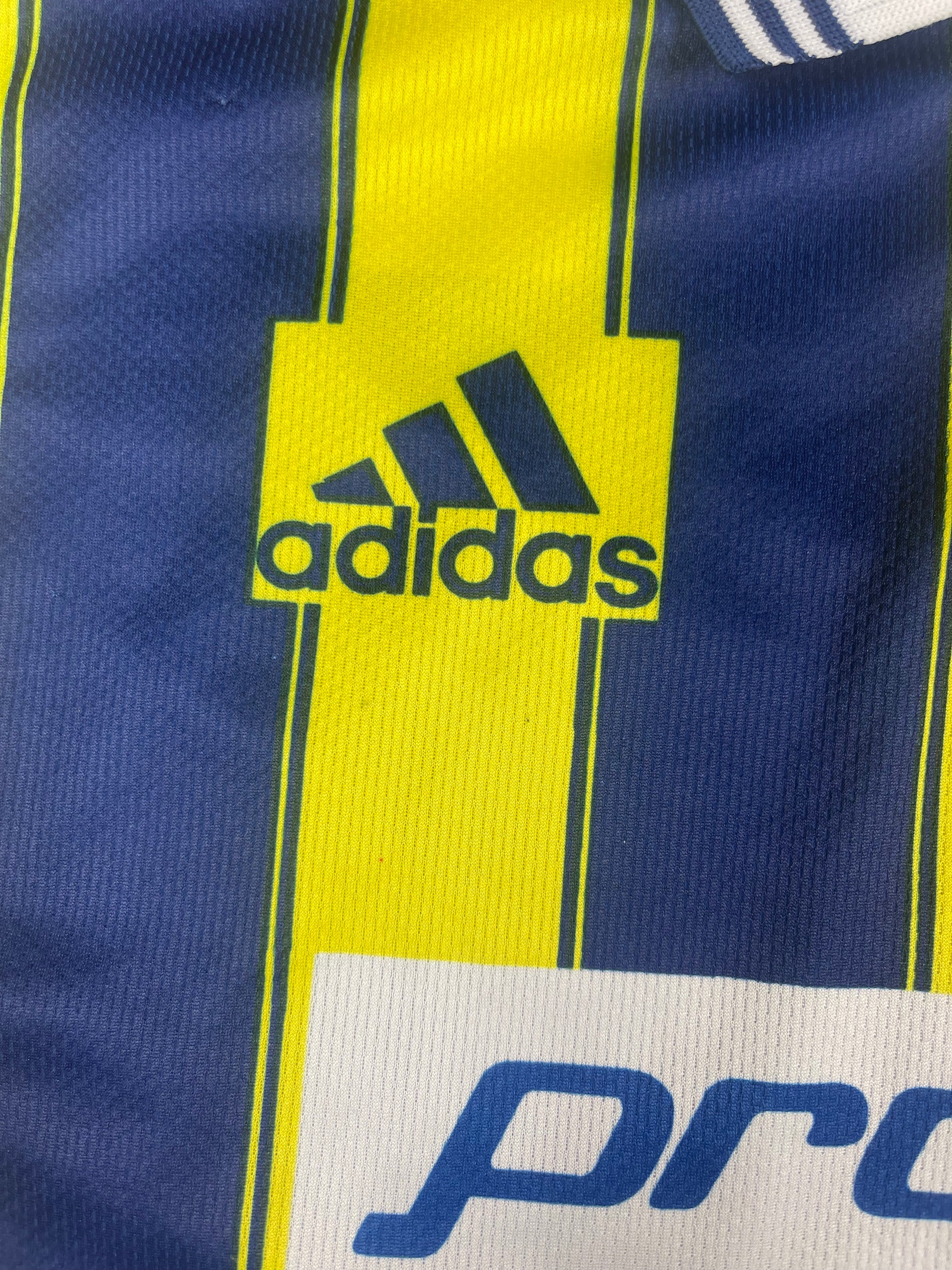Vintage Fenerbahce Adidas 1998 - 1999 Home Football Shirt Proton 5 * 5 Yellow Blue White Size XL