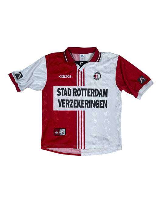 Vintage Feyenoord Rotterdam Adidas 1997 - 1998 Home Football Shirt Stad Rotterdam Verzekeringen Made in UK Size L