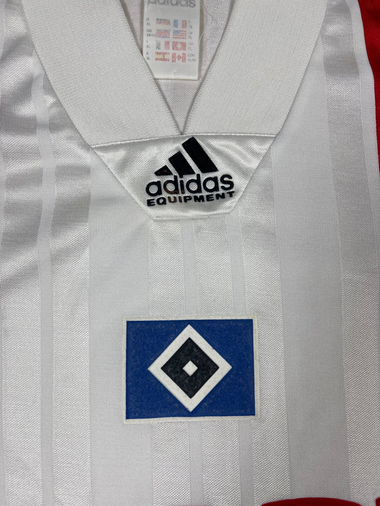 Vintage Hamburg Hamburger SV HSV Adidas Equipment 1992 - 1993 - 1994 Home Football Shirt Sharp White Size XL 3755