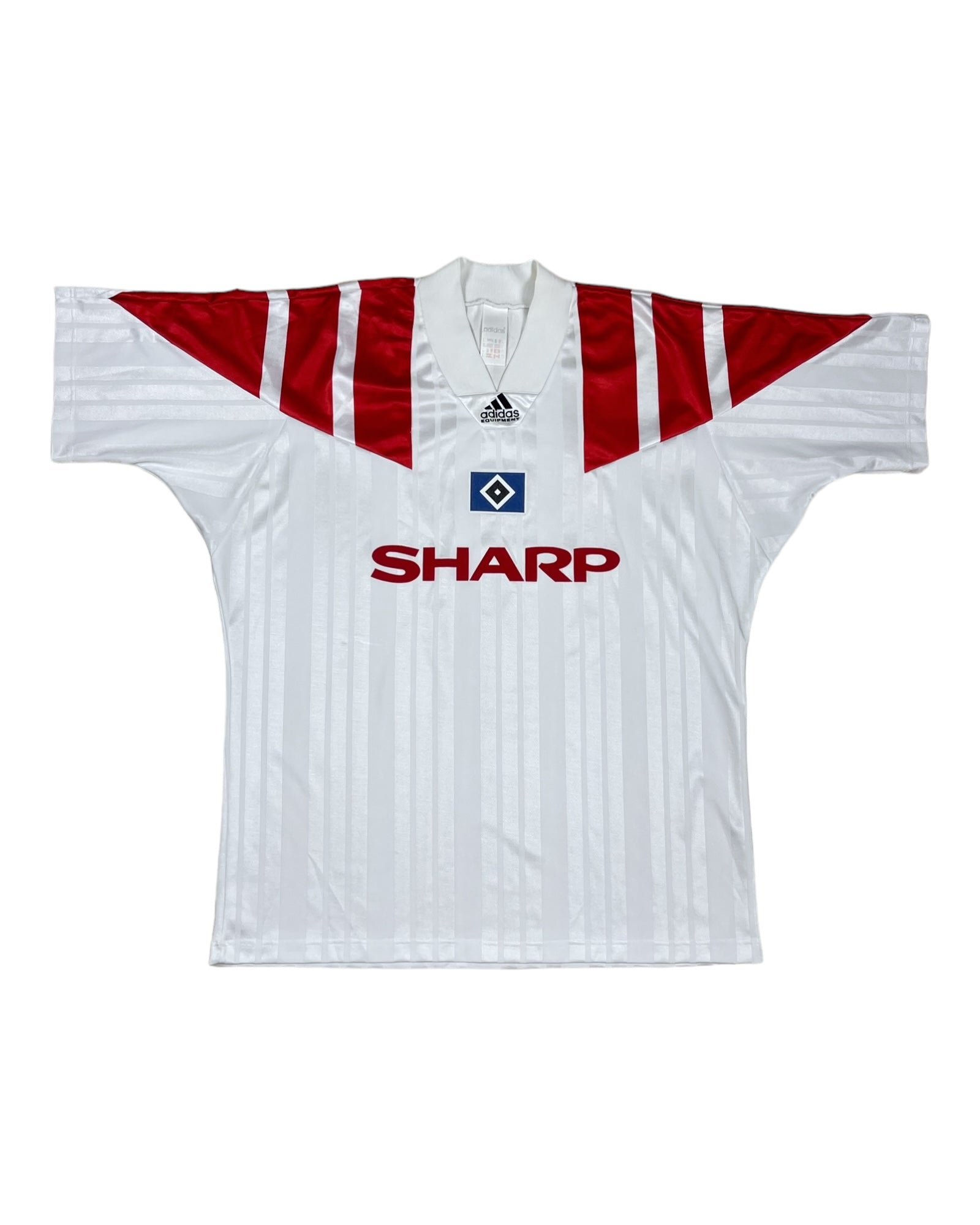 Vintage Hamburg Hamburger SV HSV Adidas Equipment 1992 - 1993 - 1994 Home Football Shirt Sharp White Size XL 3755