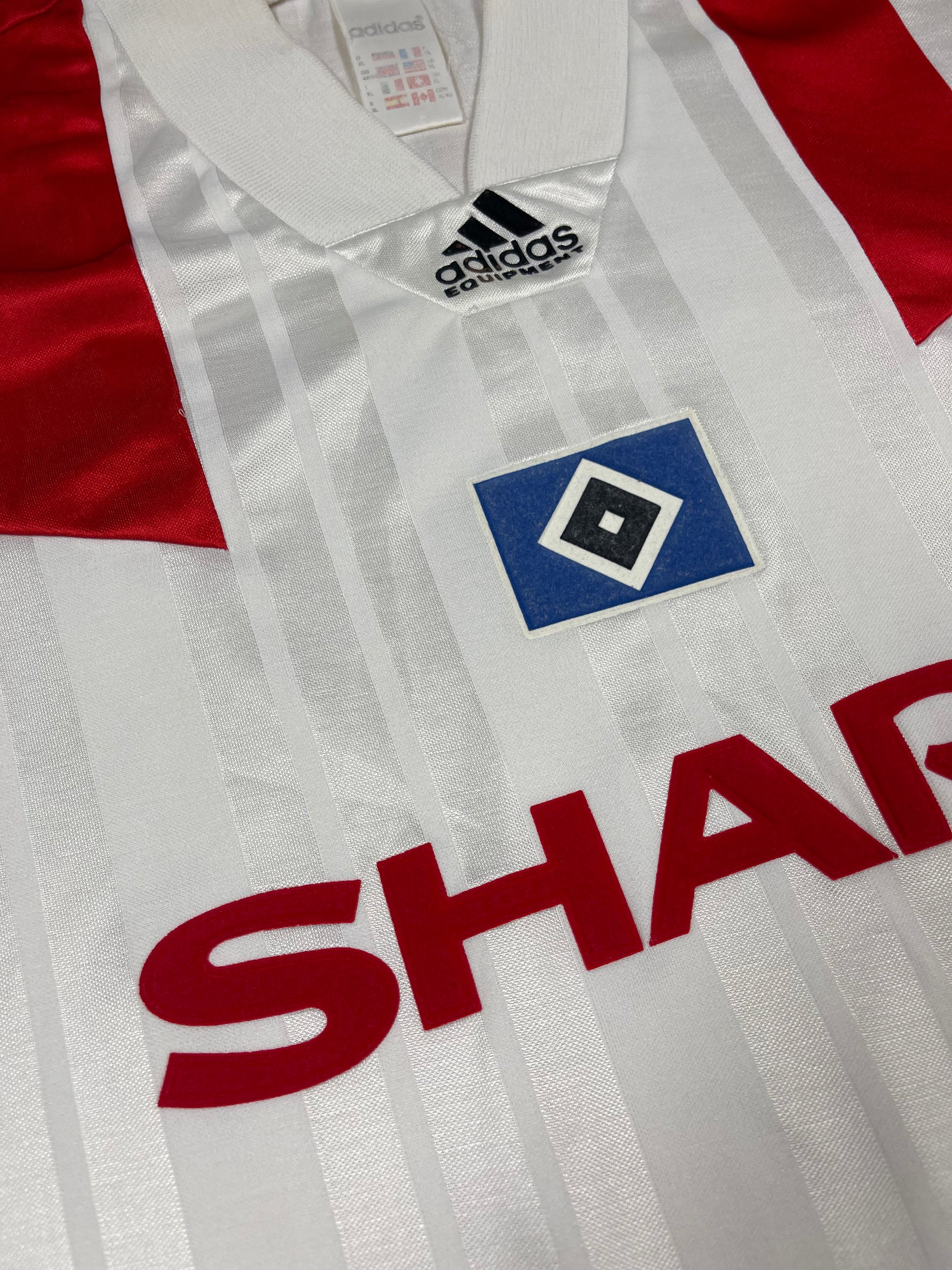 Vintage Hamburg Hamburger SV HSV Adidas Equipment 1992 - 1993 - 1994 Home Football Shirt Sharp White Size XL 3755