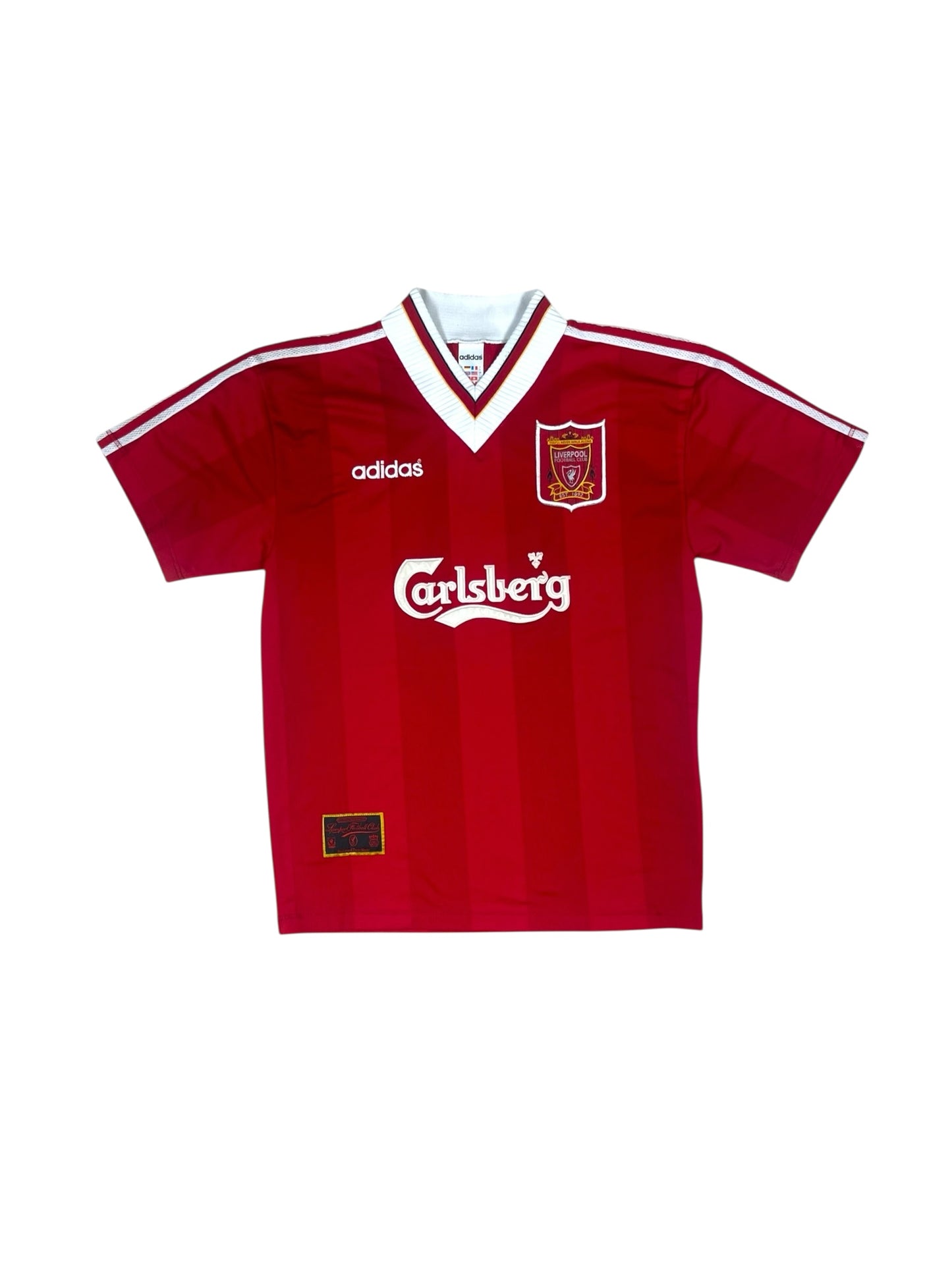 Vintage Liverpool Adidas 1995 - 1996 Home Football Shirt Carlsberg Red Size L 