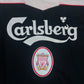 Vintage Liverpool Reebok 1996 - 1997 Drill Top Sweatshirt Beige Black Carlsberg Size M Made in Hong Kong