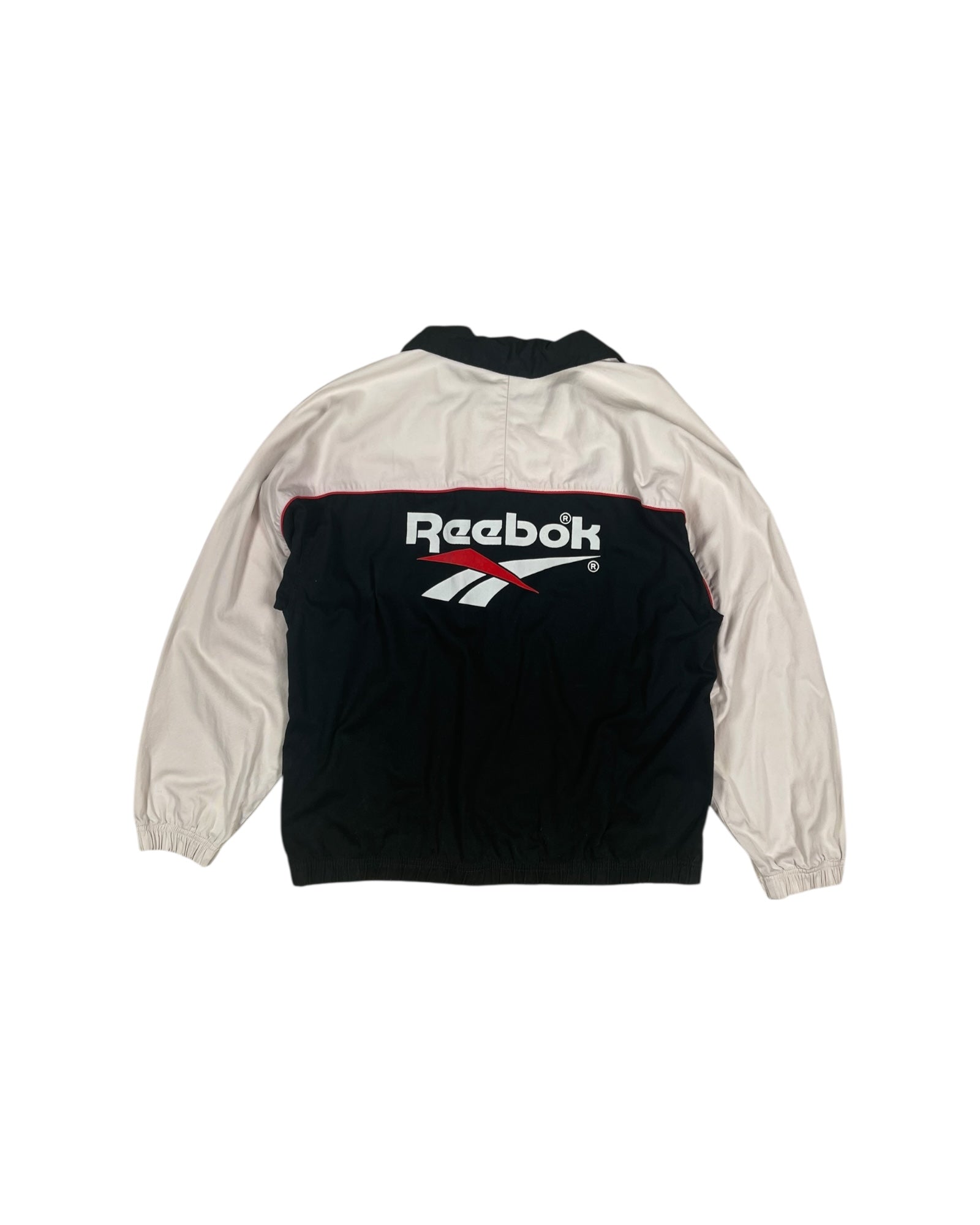 Vintage Liverpool Reebok 1996 - 1997 Drill Top Sweatshirt Beige Black Carlsberg Size M Made in Hong Kong