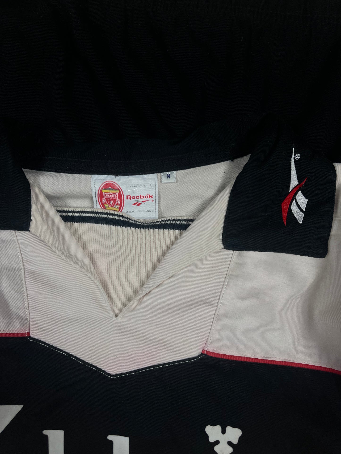 Vintage Liverpool Reebok 1996 - 1997 Drill Top Sweatshirt Beige Black Carlsberg Size M Made in Hong Kong