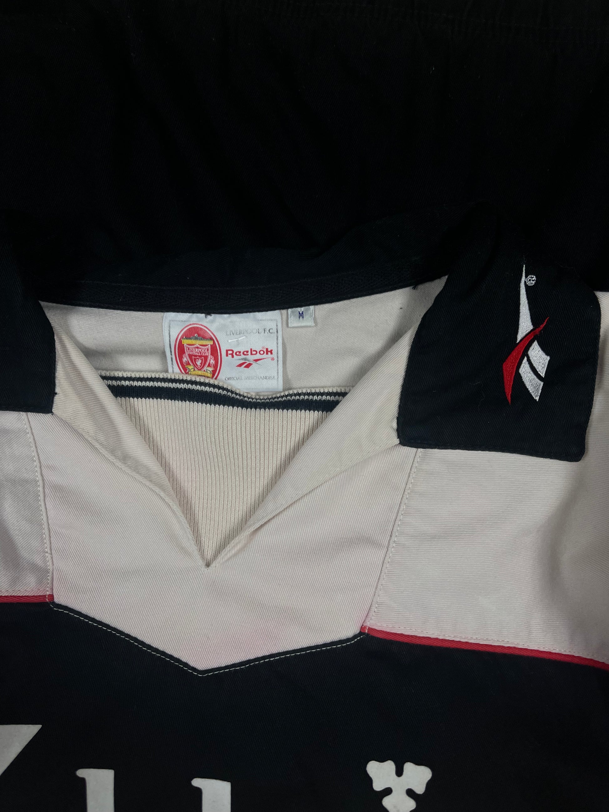 Vintage Liverpool Reebok 1996 - 1997 Drill Top Sweatshirt Beige Black Carlsberg Size M Made in Hong Kong