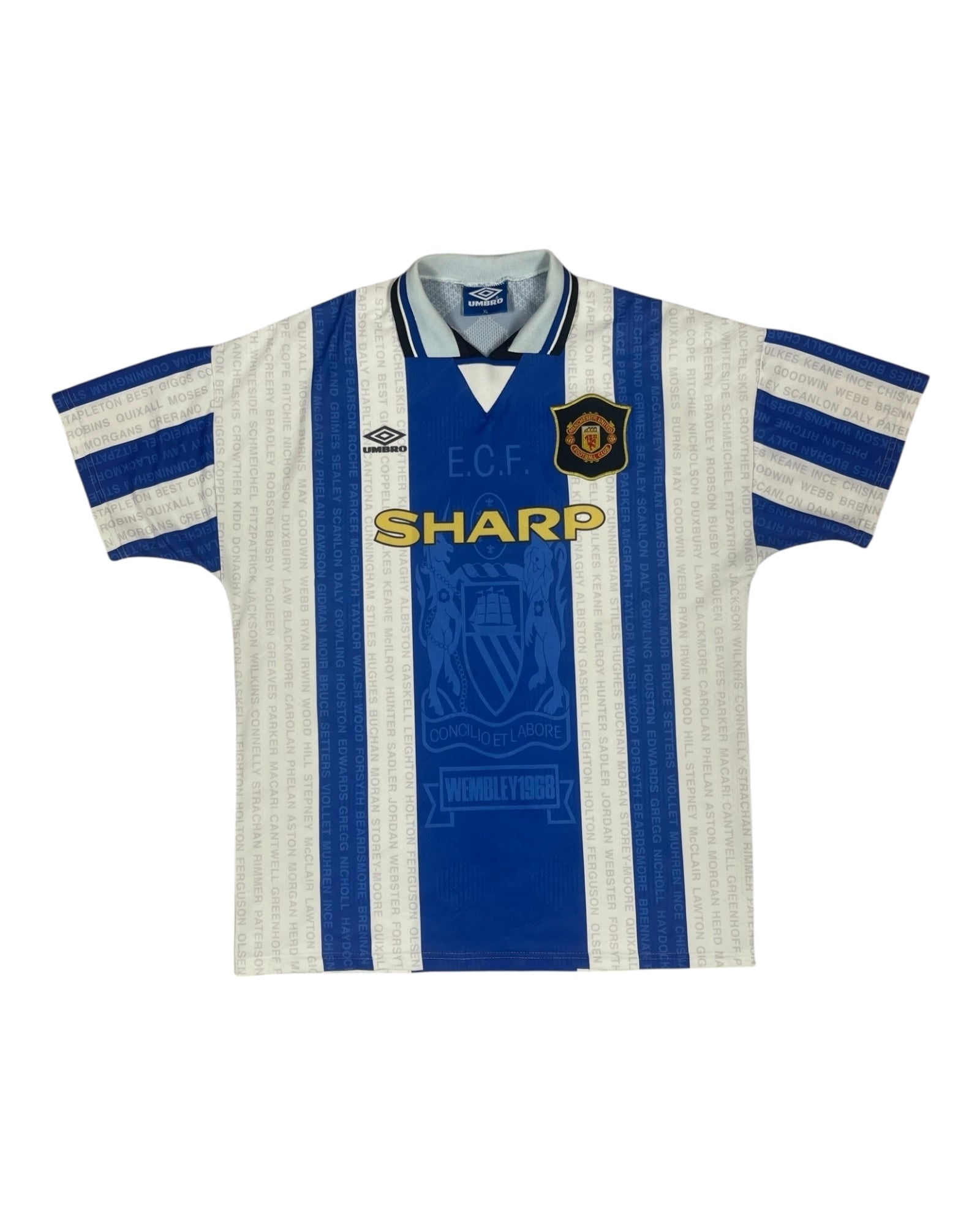 Vintage Manchester United 1994-1996 Umbro Away 3rd Football Shirt Sharp