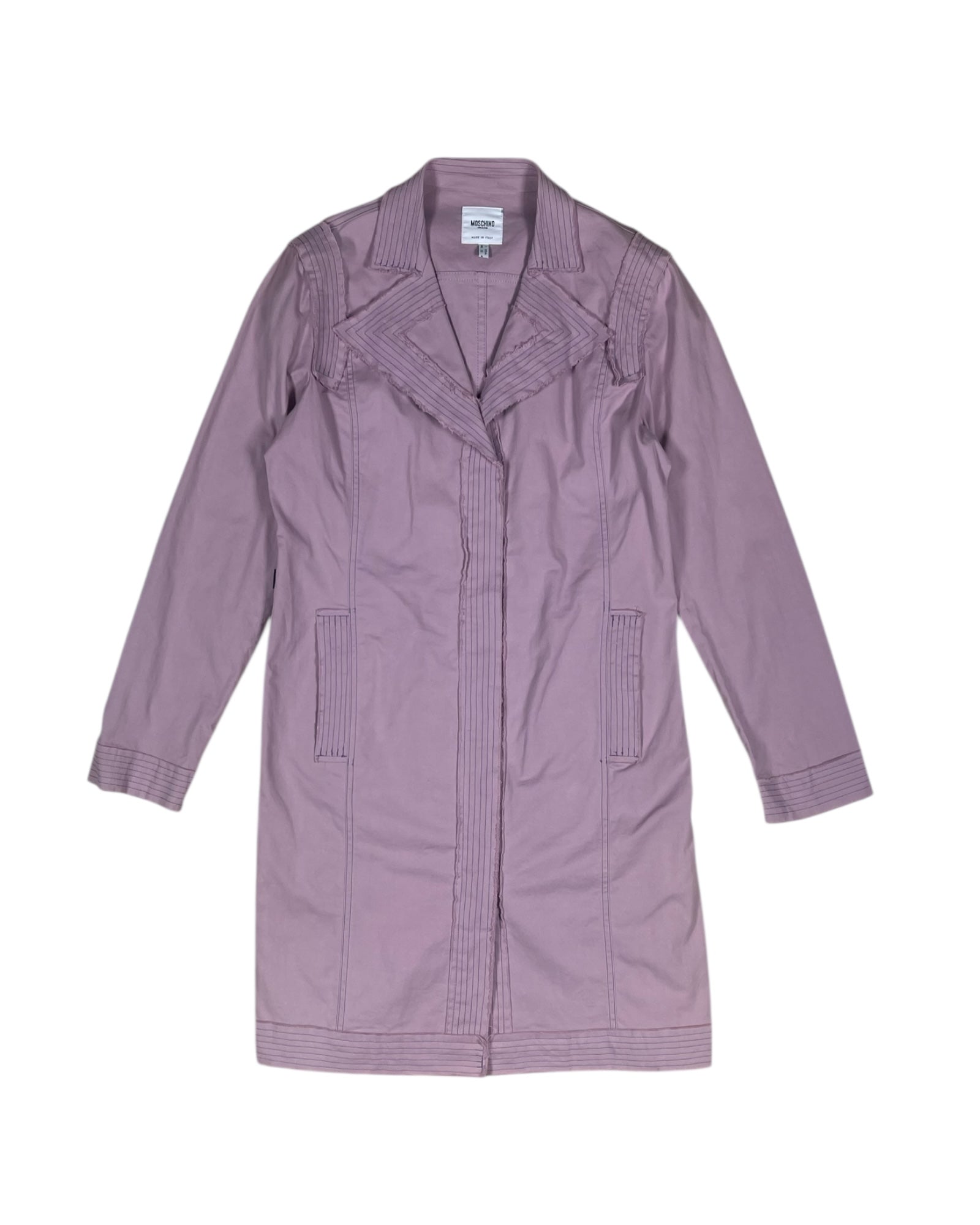 Vintage Moschino Coat Made in Italy Cotton Pink- Lilac
