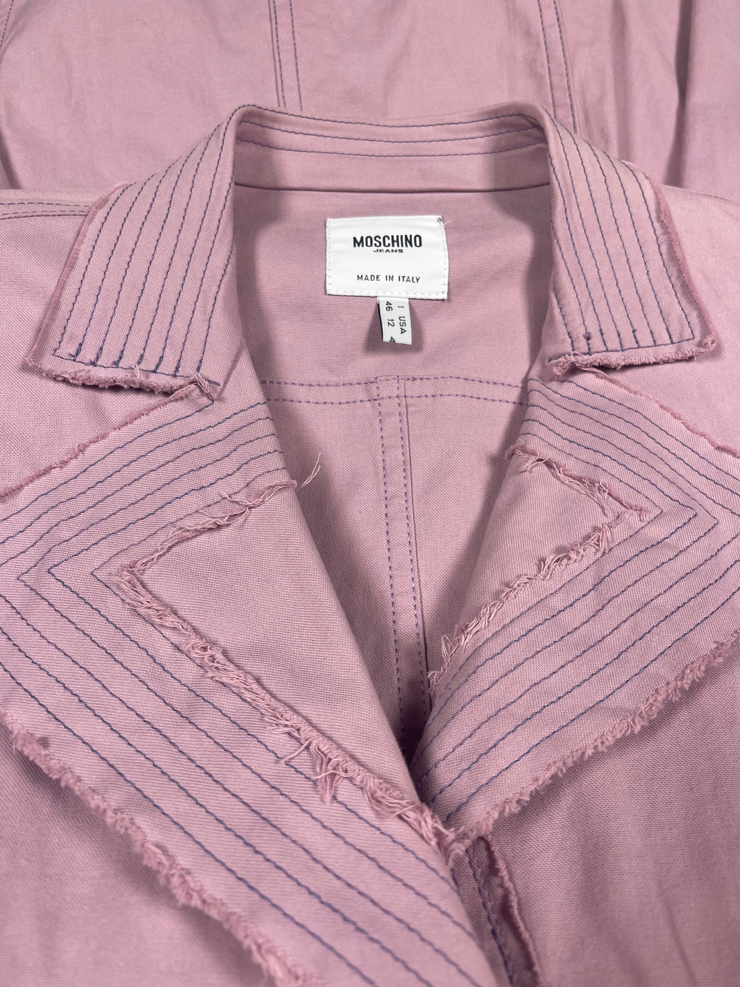 Vintage Moschino Coat Made in Italy Cotton Pink- Lilac