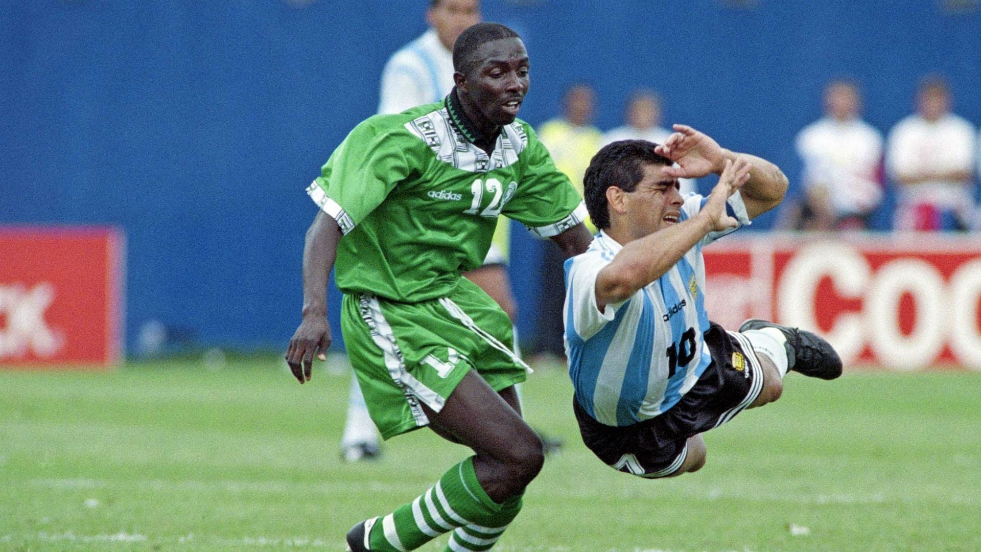 Vintage Nigeria Adidas 1994 - 1996 Home Football Shirt Green Size XL Made in UK World Cup 1994 USA 