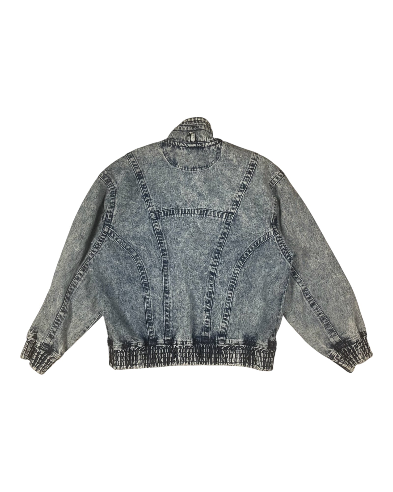Vintage Nike Challenge Court Acid Washed Denim Jeans Jacket Tennis Andre Agassi John McEnroe Size M Made in Hong Kong