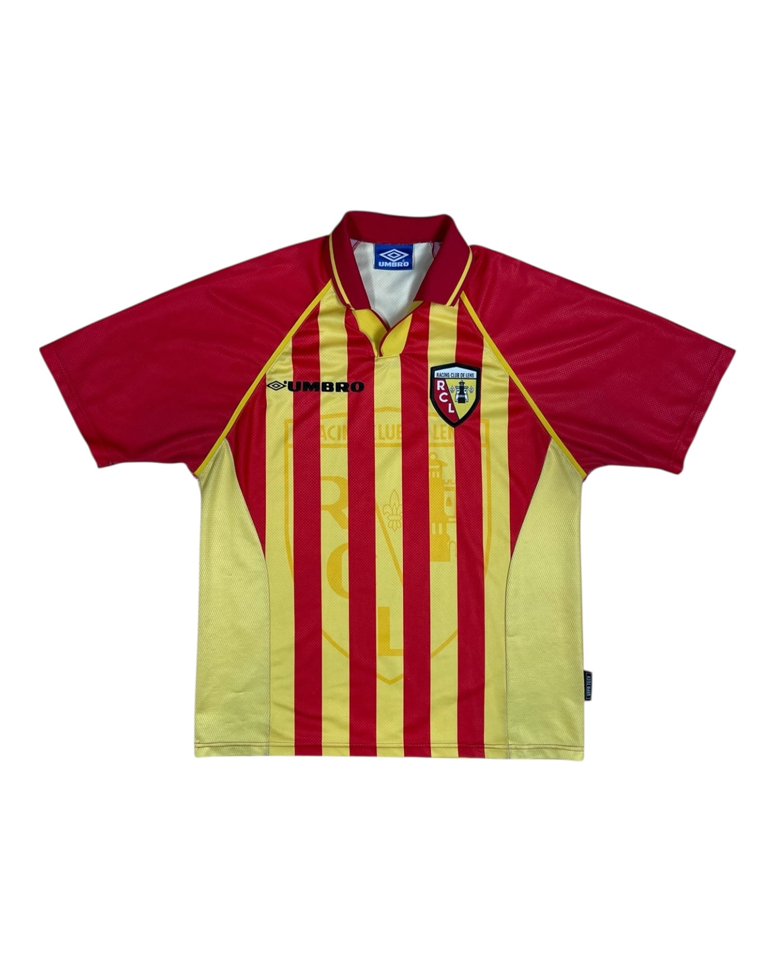 Vintage RC Lens Umbro 1998 - 1999 Home Football Shirt Size M Red Yellow