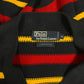Vintage Ralp Lauren V-Neck Jumper Navy Blue Yellow Red Stripes Size XL