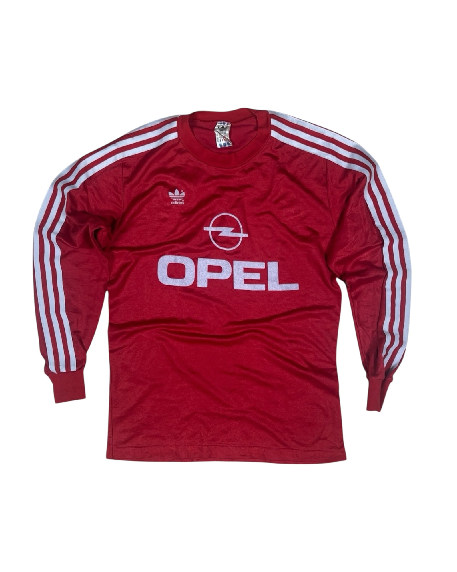 Vintage Rare Bayern Munich Munchen Adidas Home 1989 - 1991 Football Soccer Shirt Long Sleeve Made in West Germany Red Opel Size M