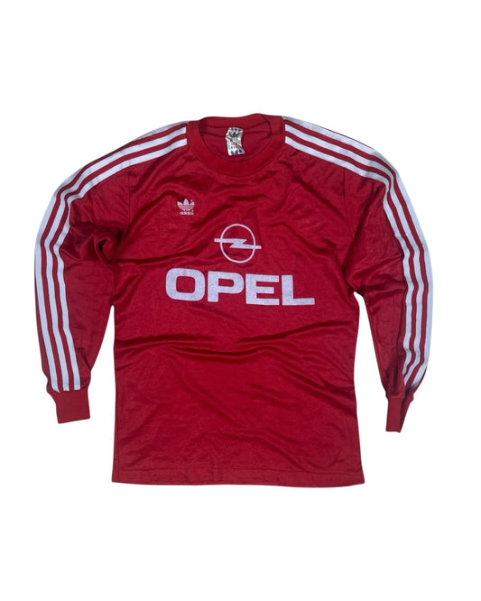 Vintage Rare Bayern Munich Munchen Adidas Home 1989 - 1991 Football Soccer Shirt Long Sleeve Made in West Germany Red Opel Size M