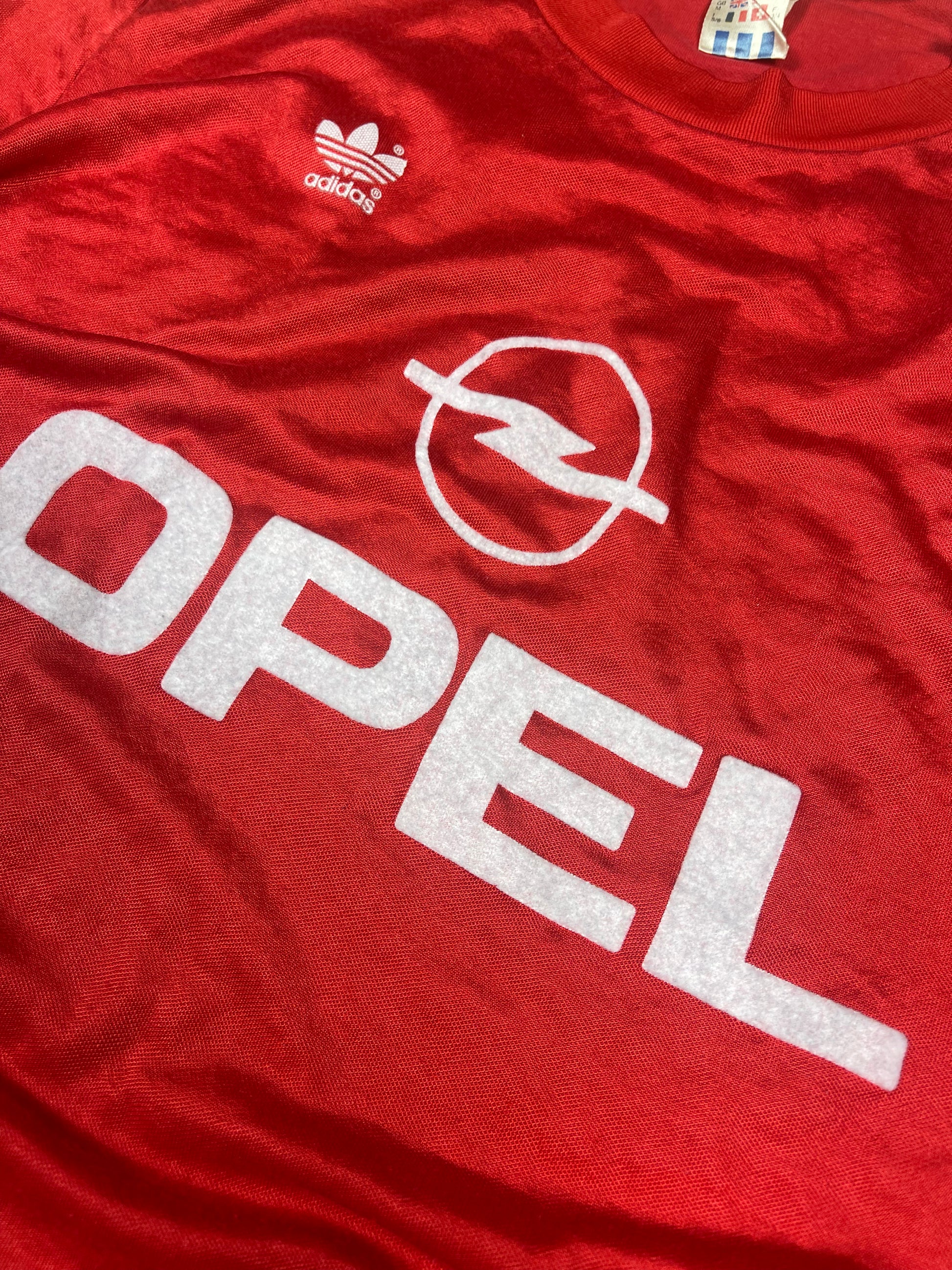 Vintage Rare Bayern Munich Munchen Adidas Home 1989 - 1991 Football Soccer Shirt Long Sleeve Made in West Germany Red Opel Size M