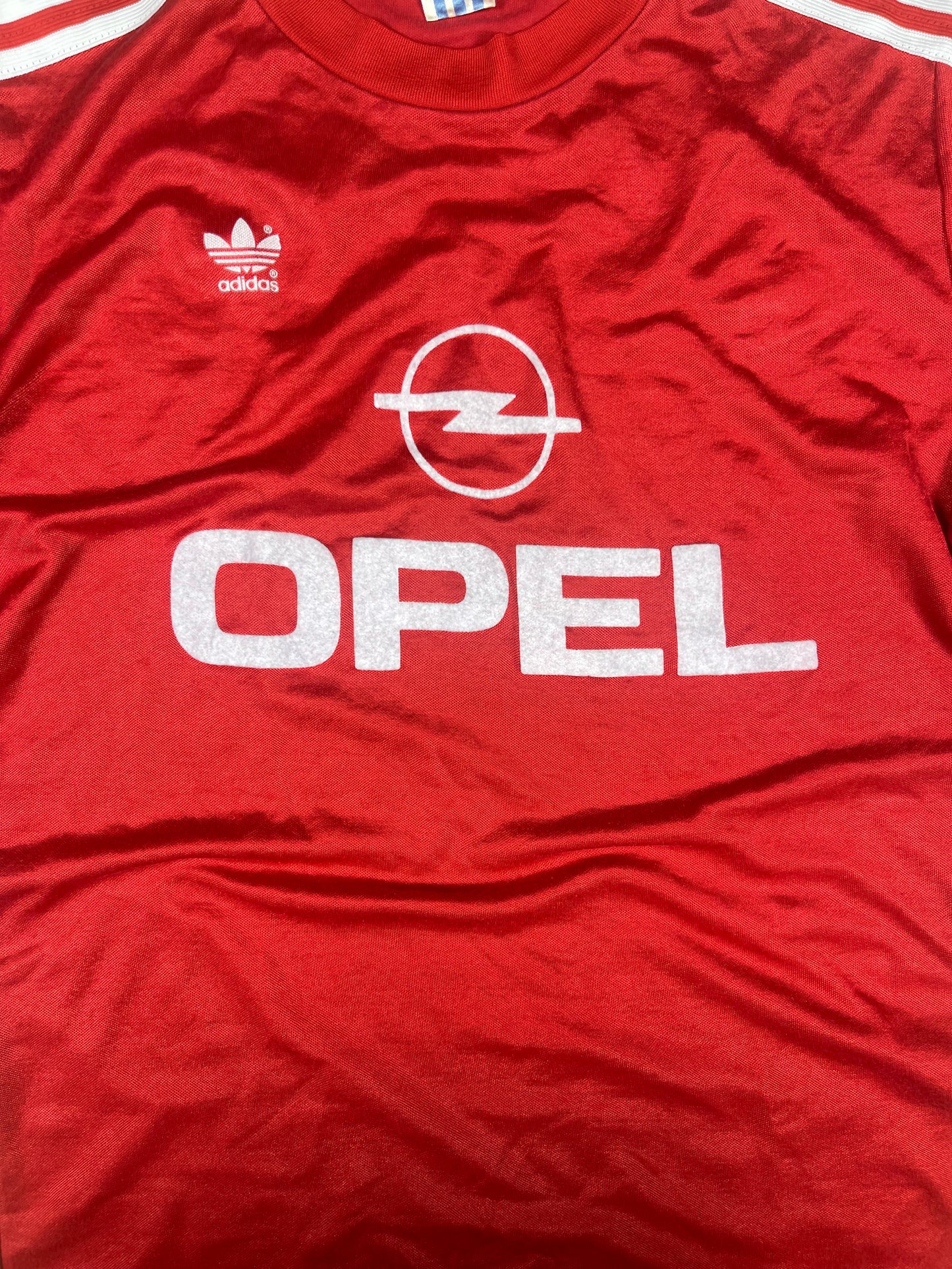 Vintage Rare Bayern Munich Munchen Adidas Home 1989 - 1991 Football Soccer Shirt Long Sleeve Made in West Germany Red Opel Size M