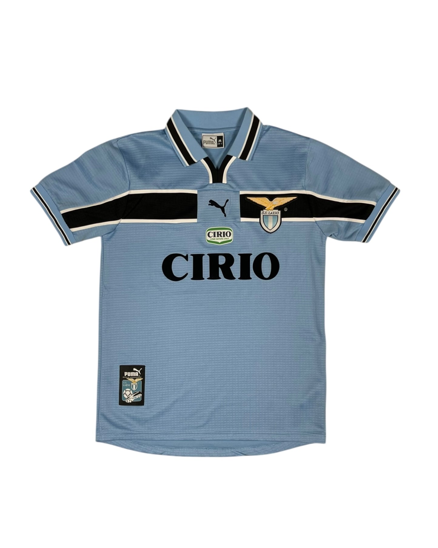 Vintage SS Lazio Roma 1998 1999 2000 Puma Home Football Shirt Size M Cirio Blue